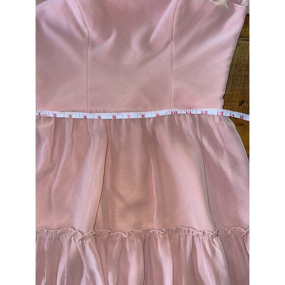 NWT Womens Dress The Population Paola Blush Tiered Blouson-Sleeve‎ Dress Size S - Picture 9 of 11